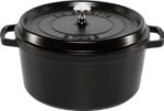 Staub Cocotte rund 28 cm, 6,7 l, Gusseisen Schwarz
